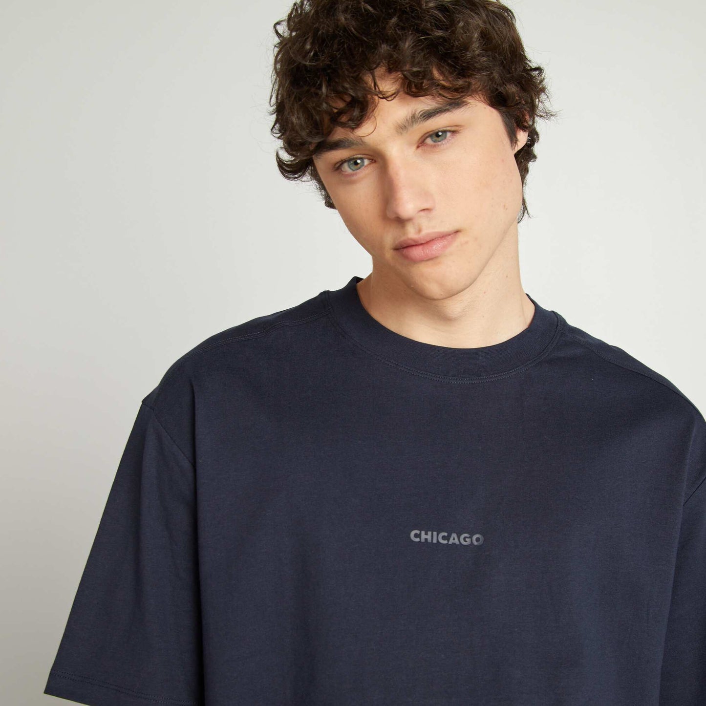 T-shirt manches courtes en maille jersey BLEU