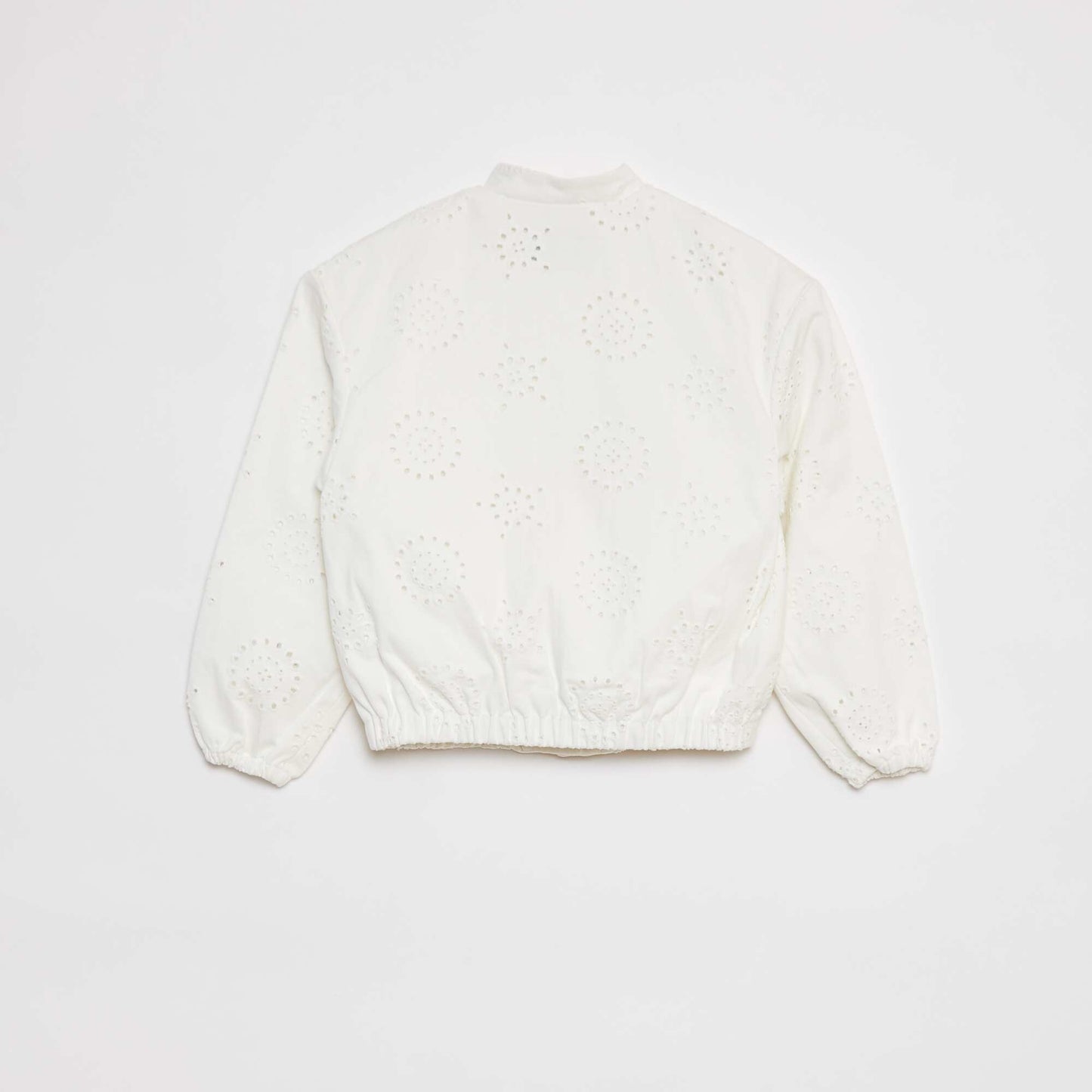 Veste légère avec broderie anglaise BLANC