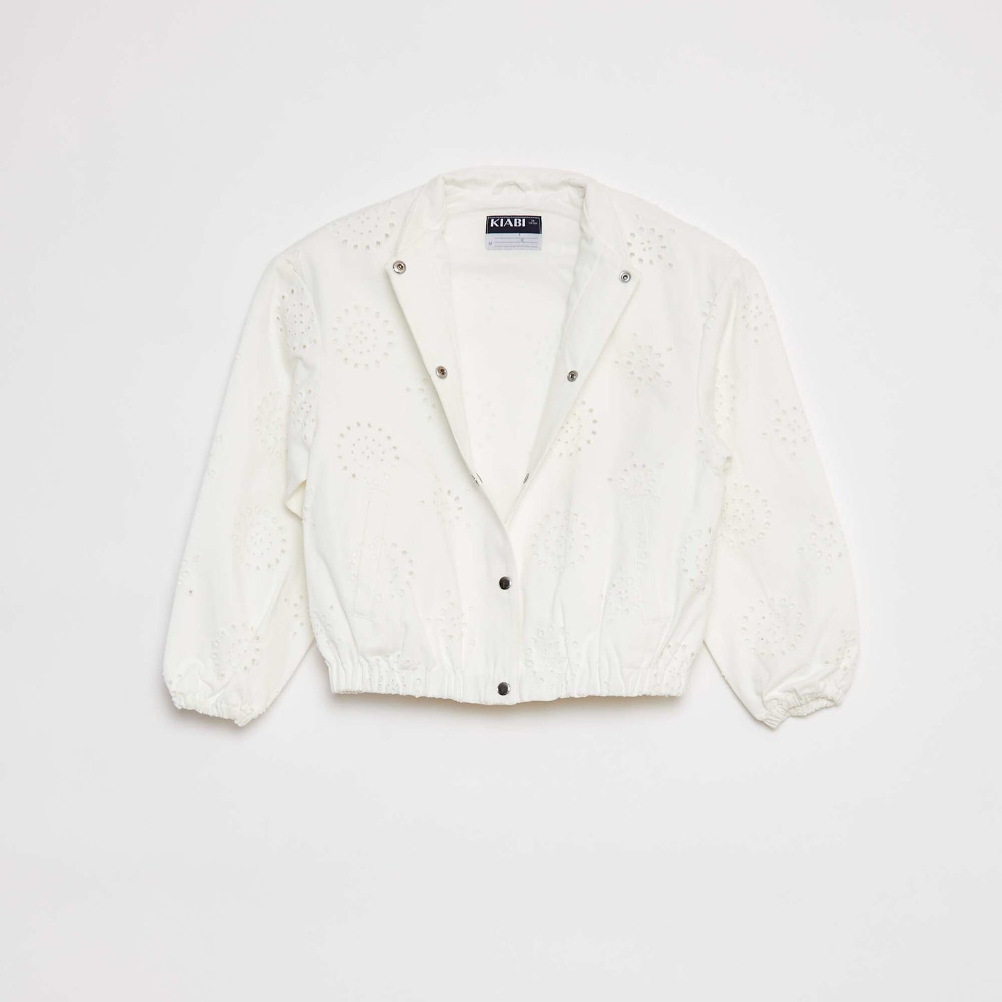 Veste légère avec broderie anglaise BLANC