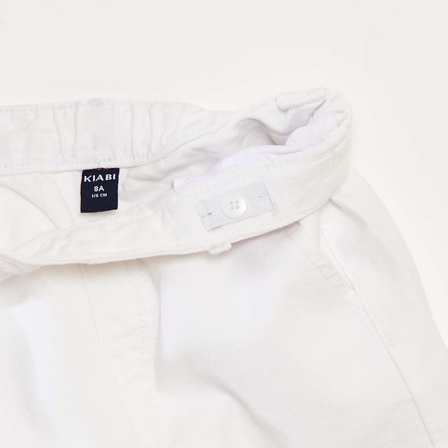 Pantalon wide leg finition brodée BLANC