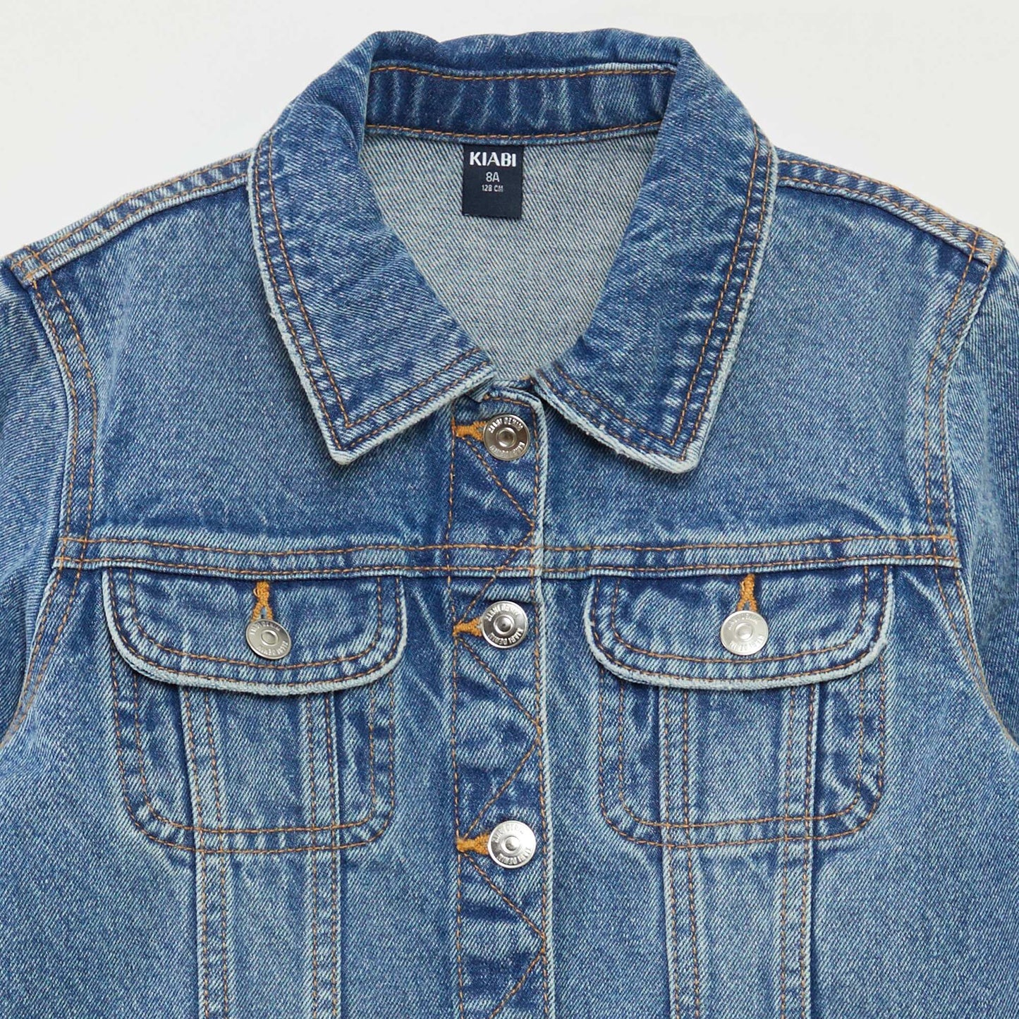 Veste en denim cropped BLEU
