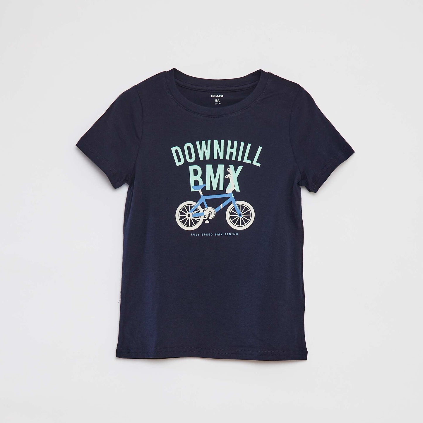 T-shirt imprimé manches courtes BLEU
