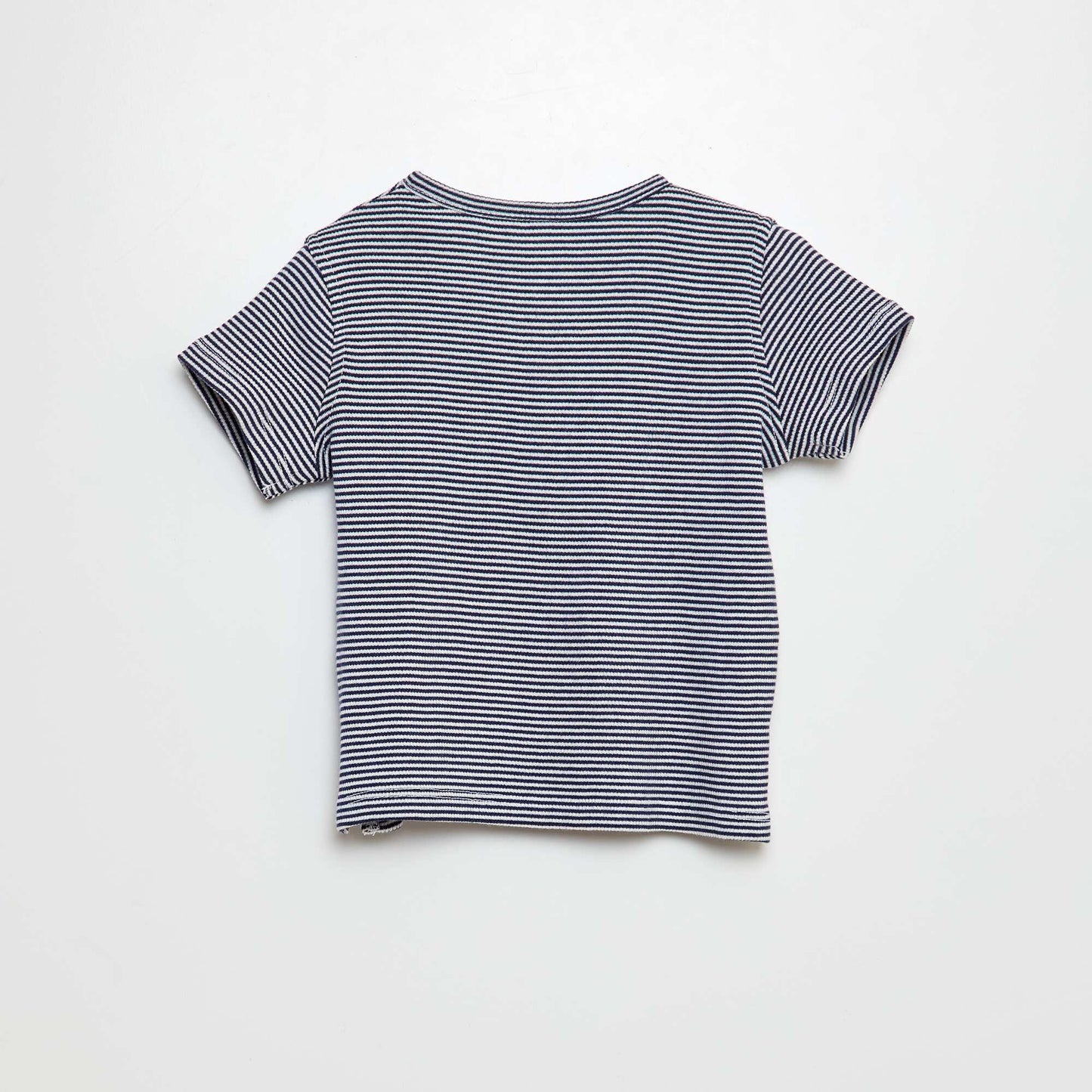 T-shirt rayé à manches courtes BLEU