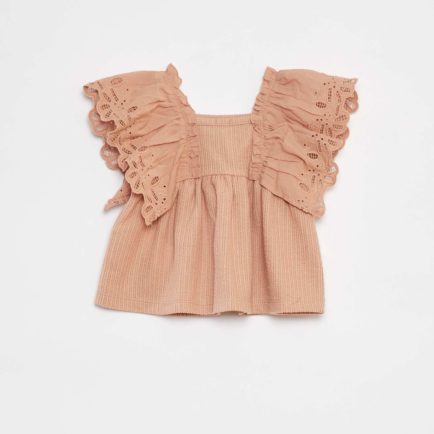T-shirt ample à manches courtes avec broderie anglaise ROSE