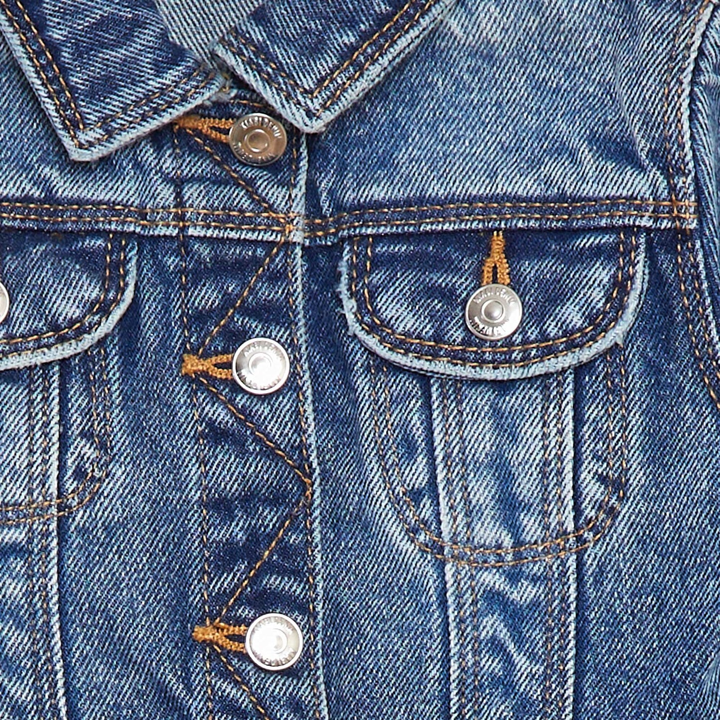 Veste denim avec ouverture pressionnée BLEU