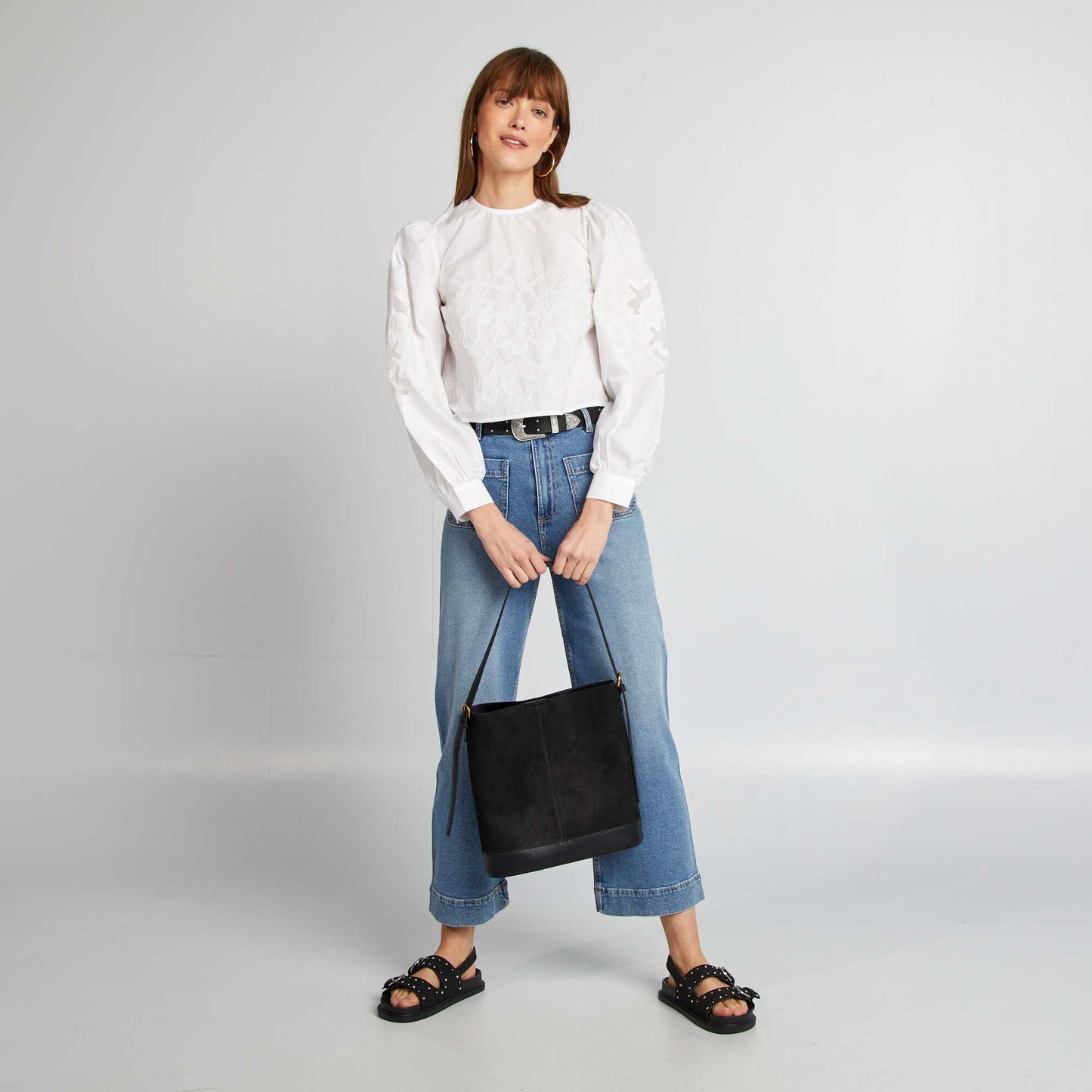 Blouse en voile de coton BLANC