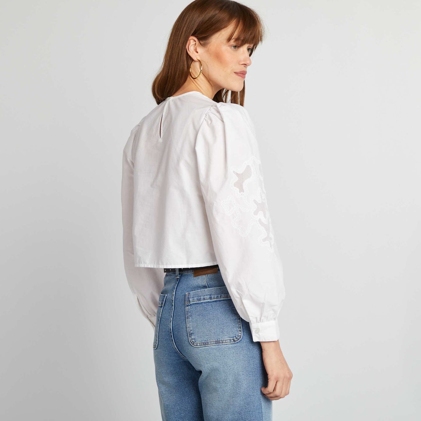 Blouse en voile de coton BLANC