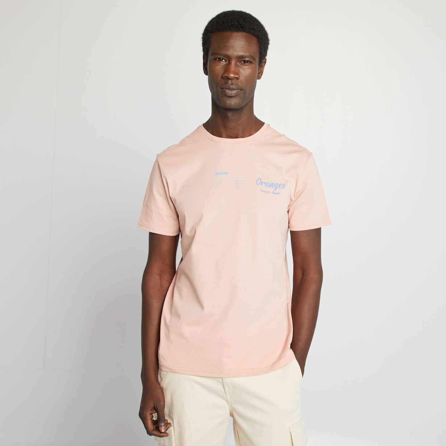 T-shirt imprimé recto/verso manches courtes ROSE