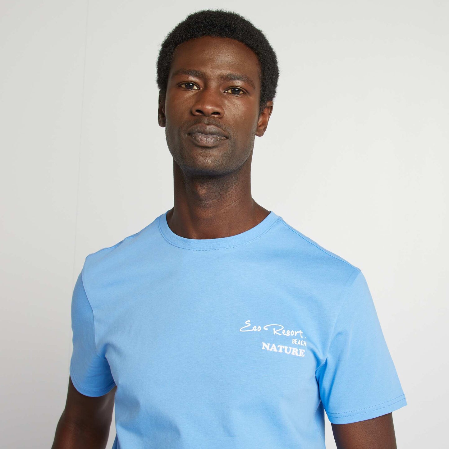 T-shirt imprimé recto/verso manches courtes BLEU