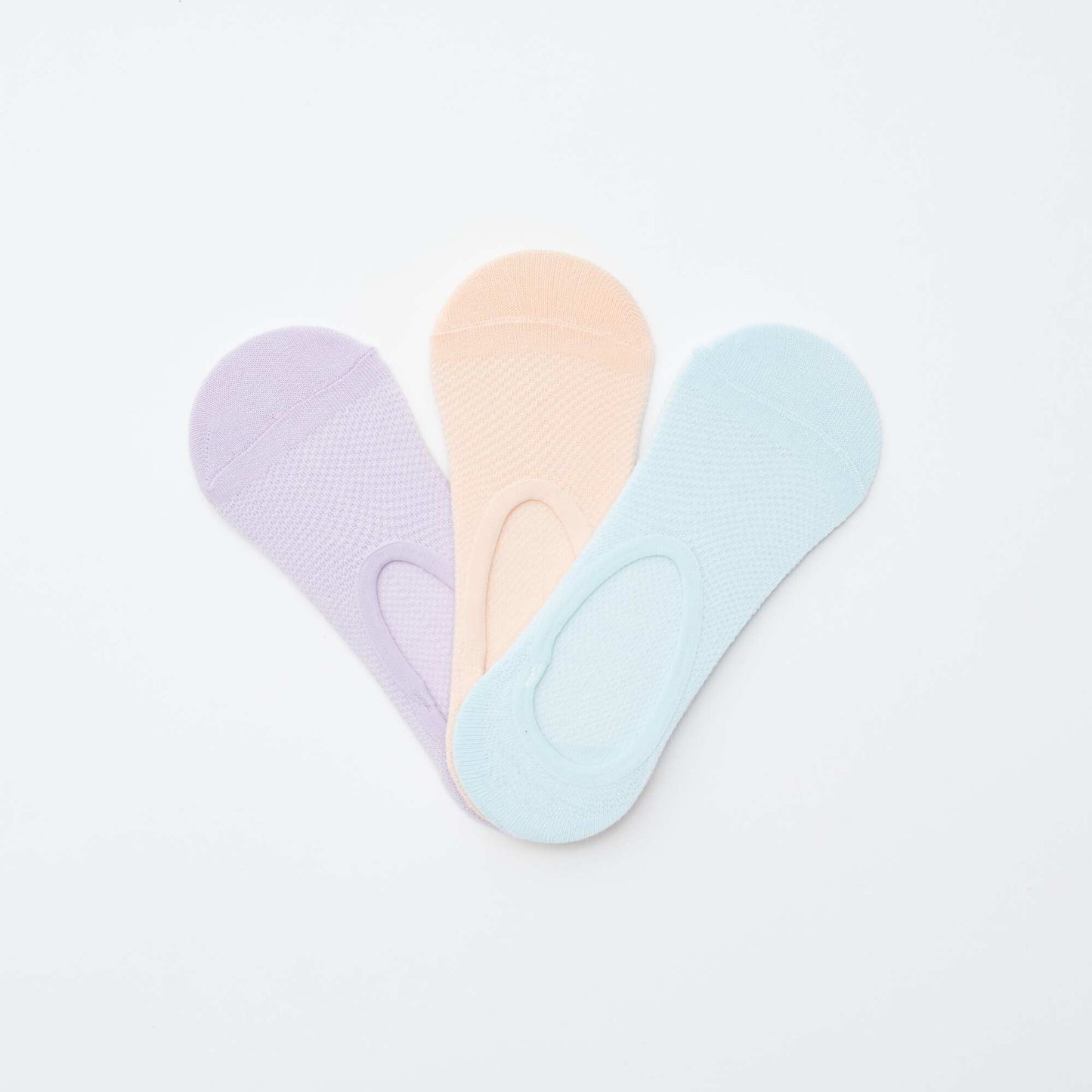 Lot de 3 paires de chaussettes invisibles VIOLET/ORANGE/BLEU