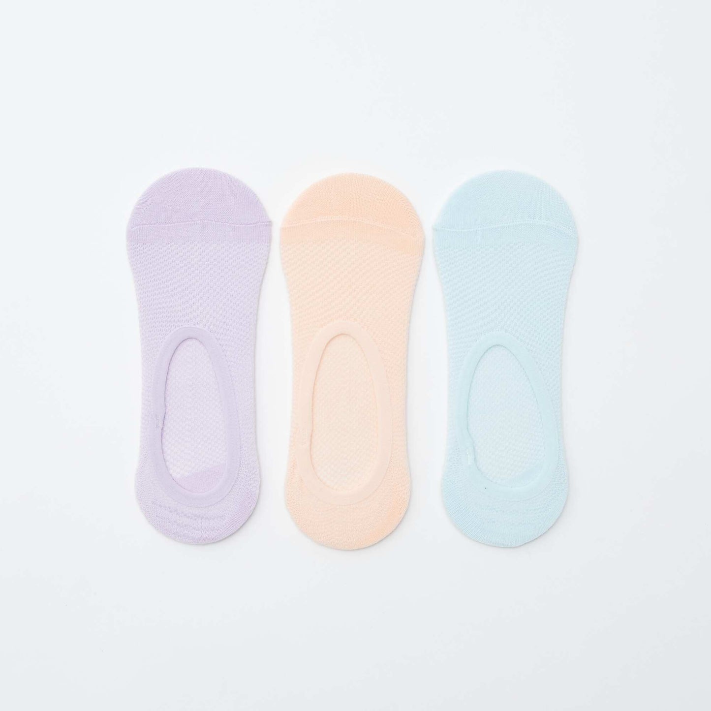Lot de 3 paires de chaussettes invisibles VIOLET/ORANGE/BLEU