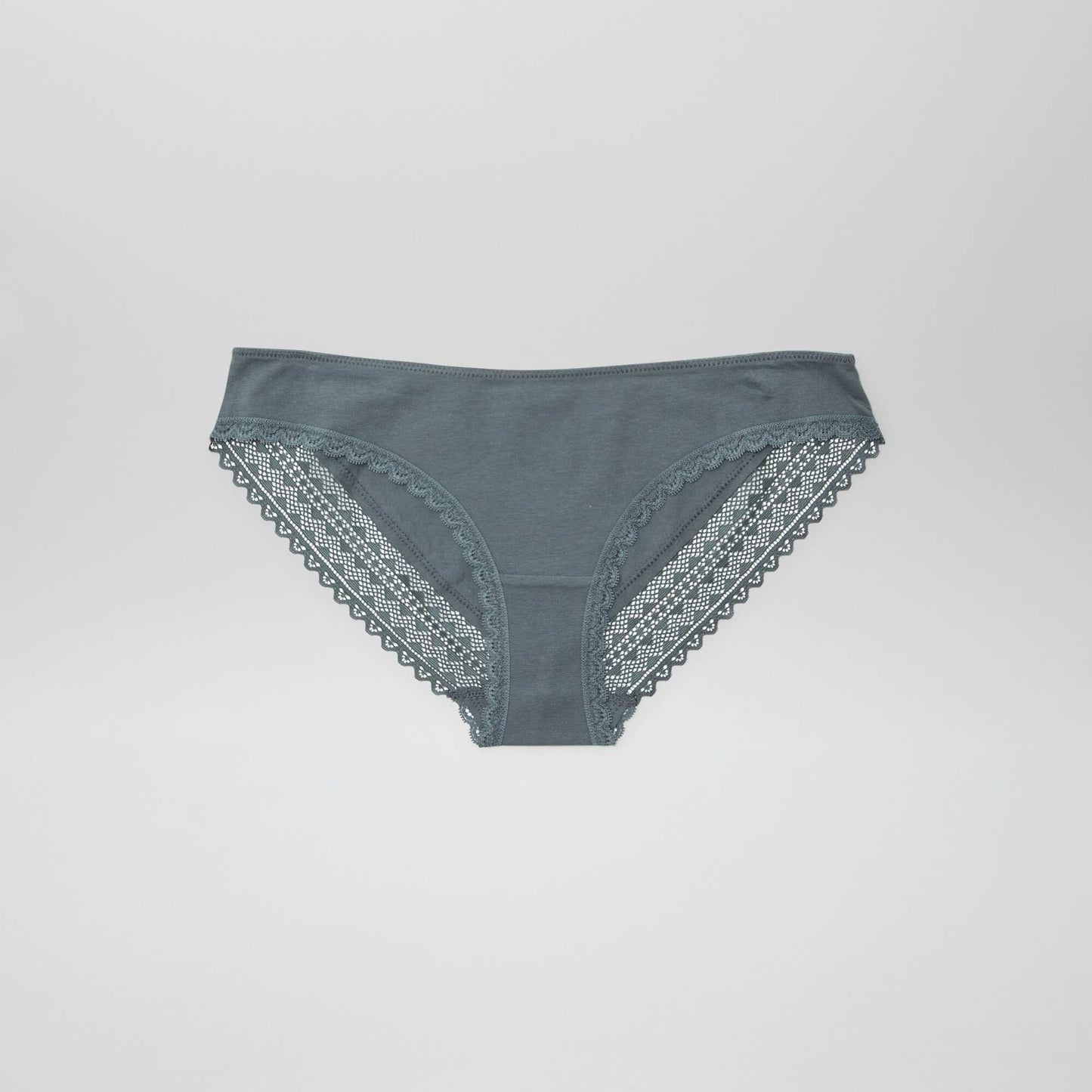 Lot de 3 culottes coton dentelle ROSE/GRIS/BLANC
