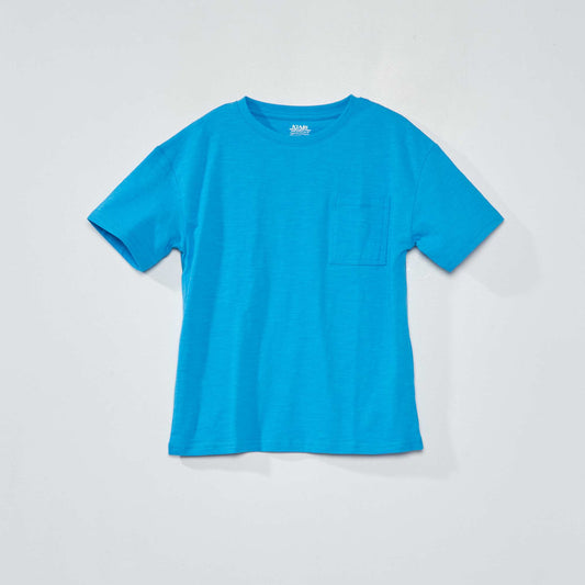T-shirt en jersey avec poche bleu