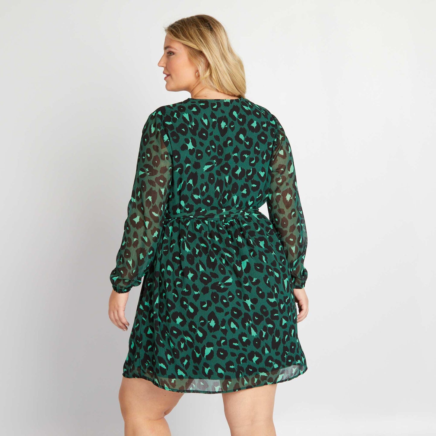 Robe courte encolure V Vert