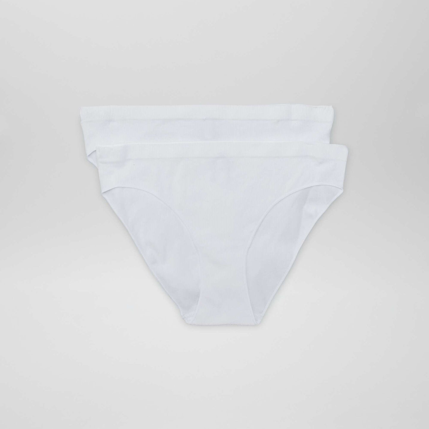 Lot de 2 culottes en maille côtelée blanc