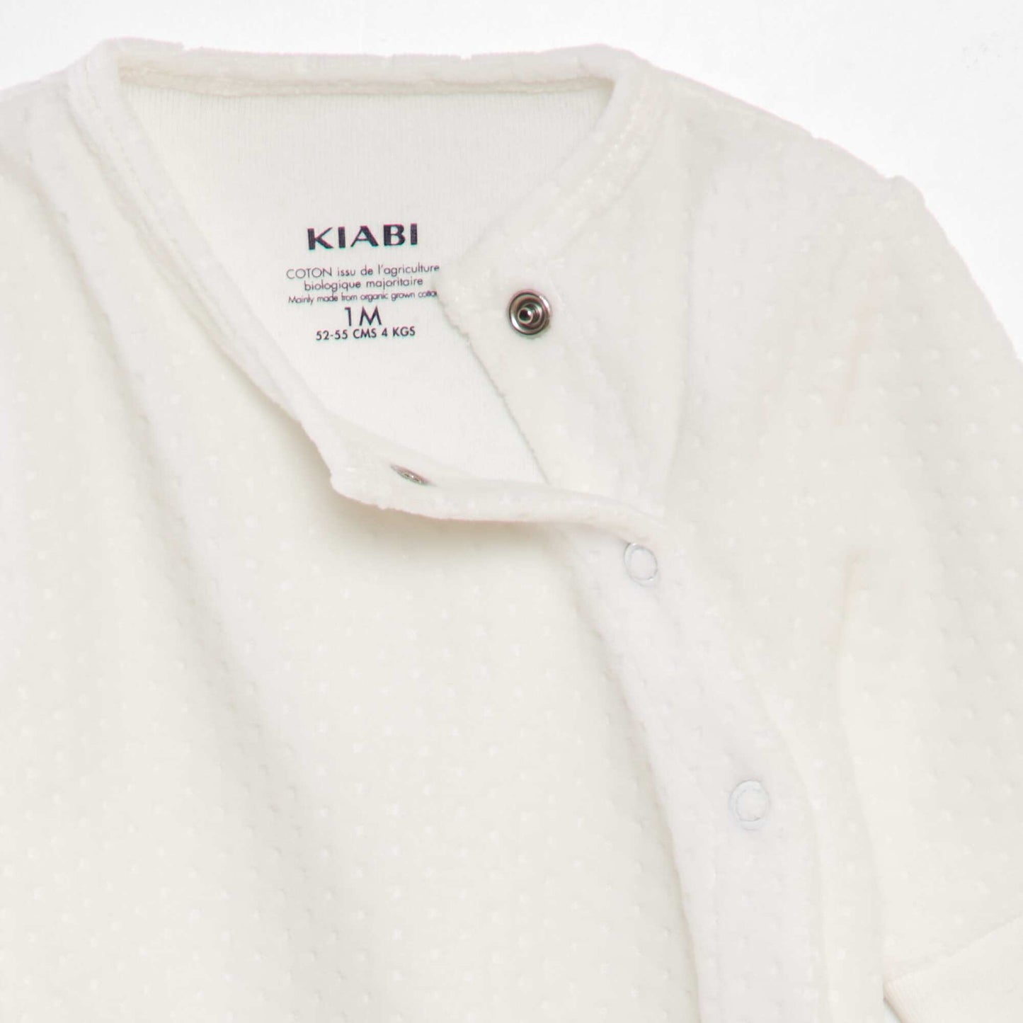 Pyjama en velours avec manches ajustables Blanc