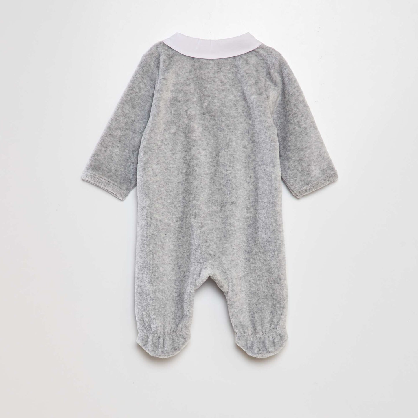 Pyjama en velours col claudine Gris