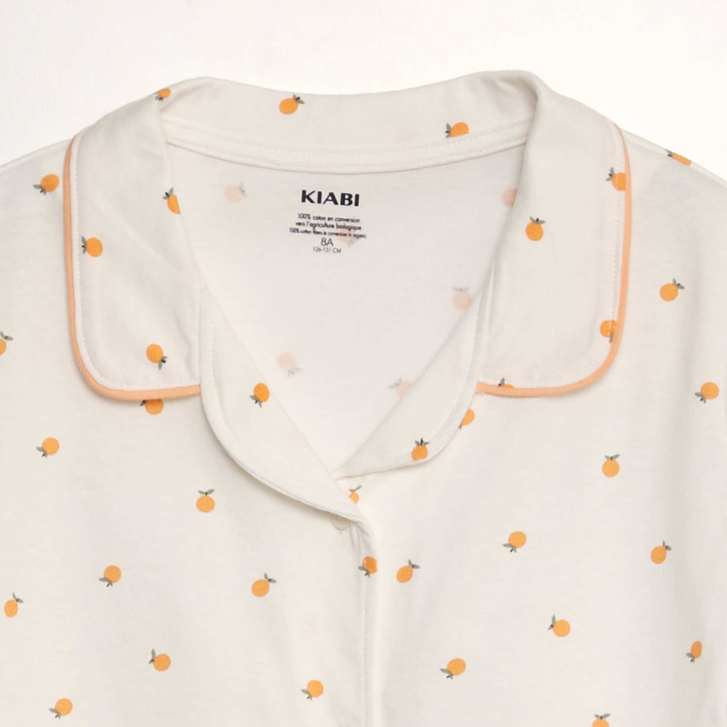 Pyjama court chemise + short à motif Blanc
