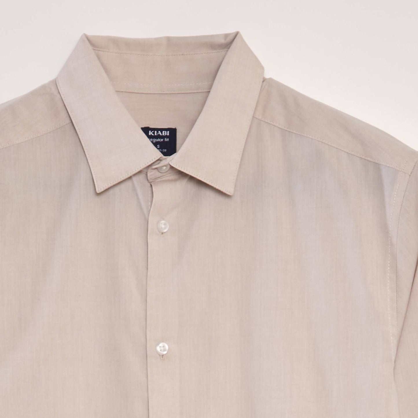 Chemise classique unie Beige