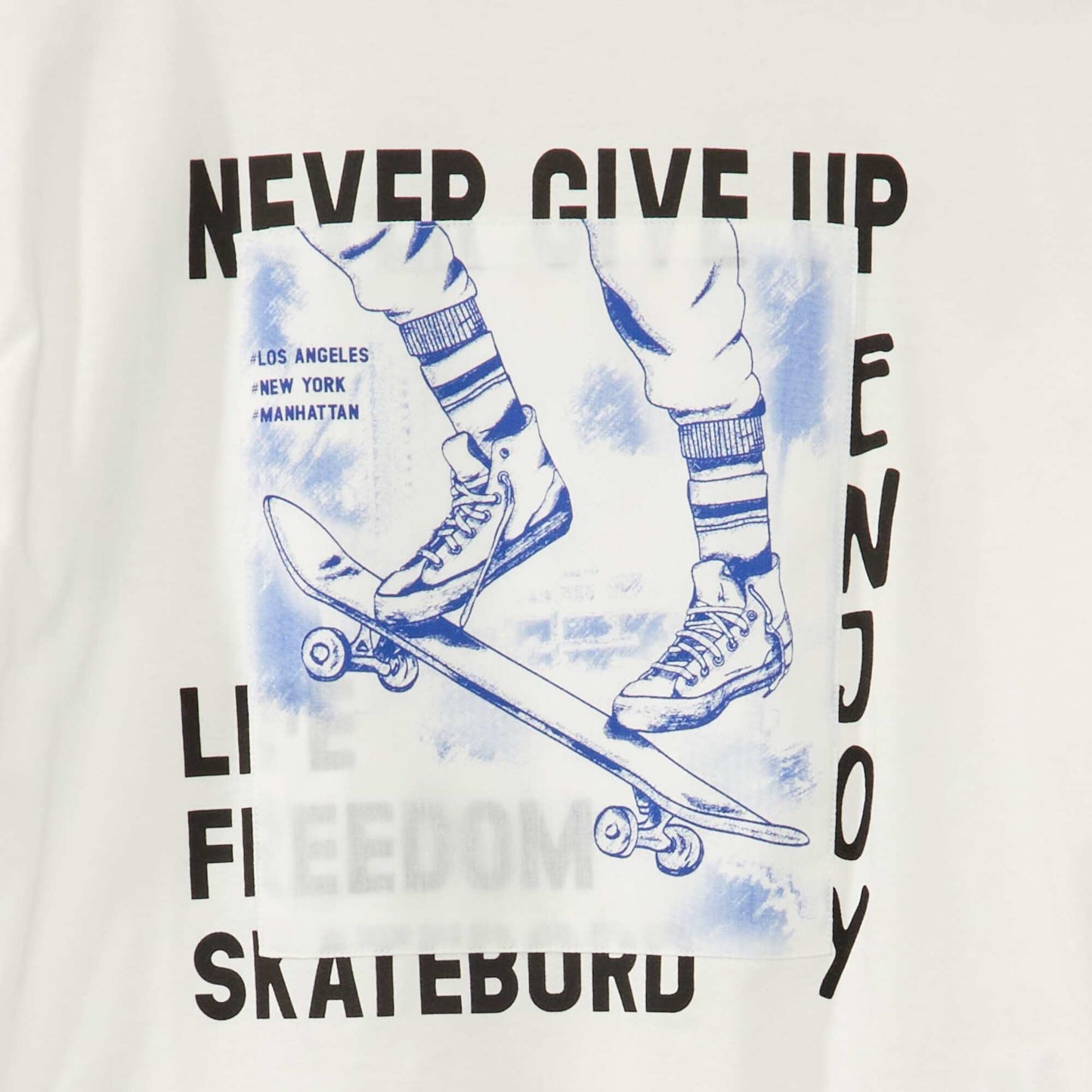 T-shirt manches courtes Skate Blanc