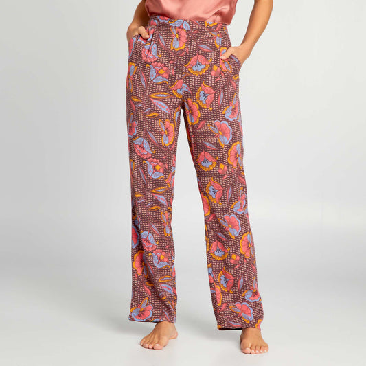 Pantalon de pyjama large imprimé Wax