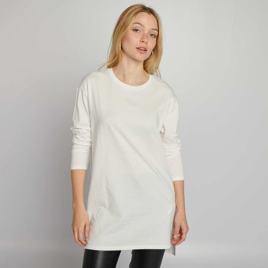 T-shirt long Blanc