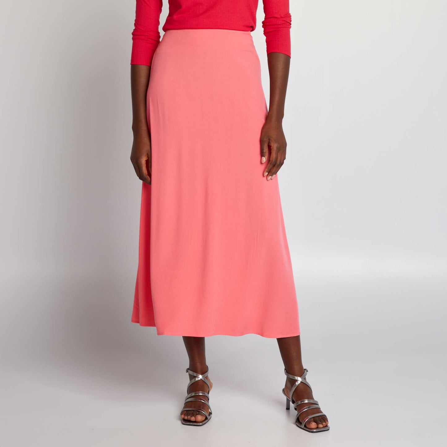 Jupe longue et droite Rose