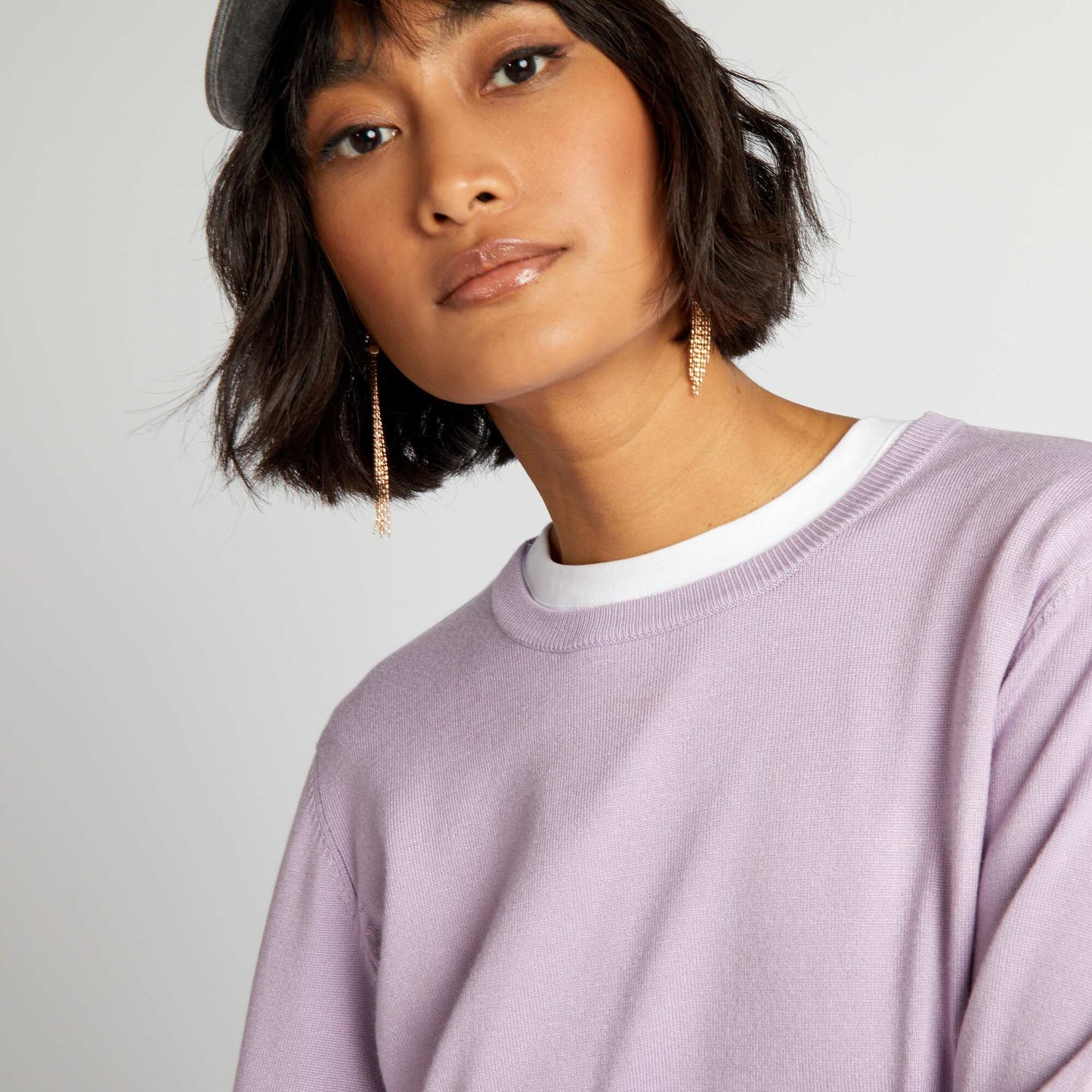 Pull fin coupe longue Violet