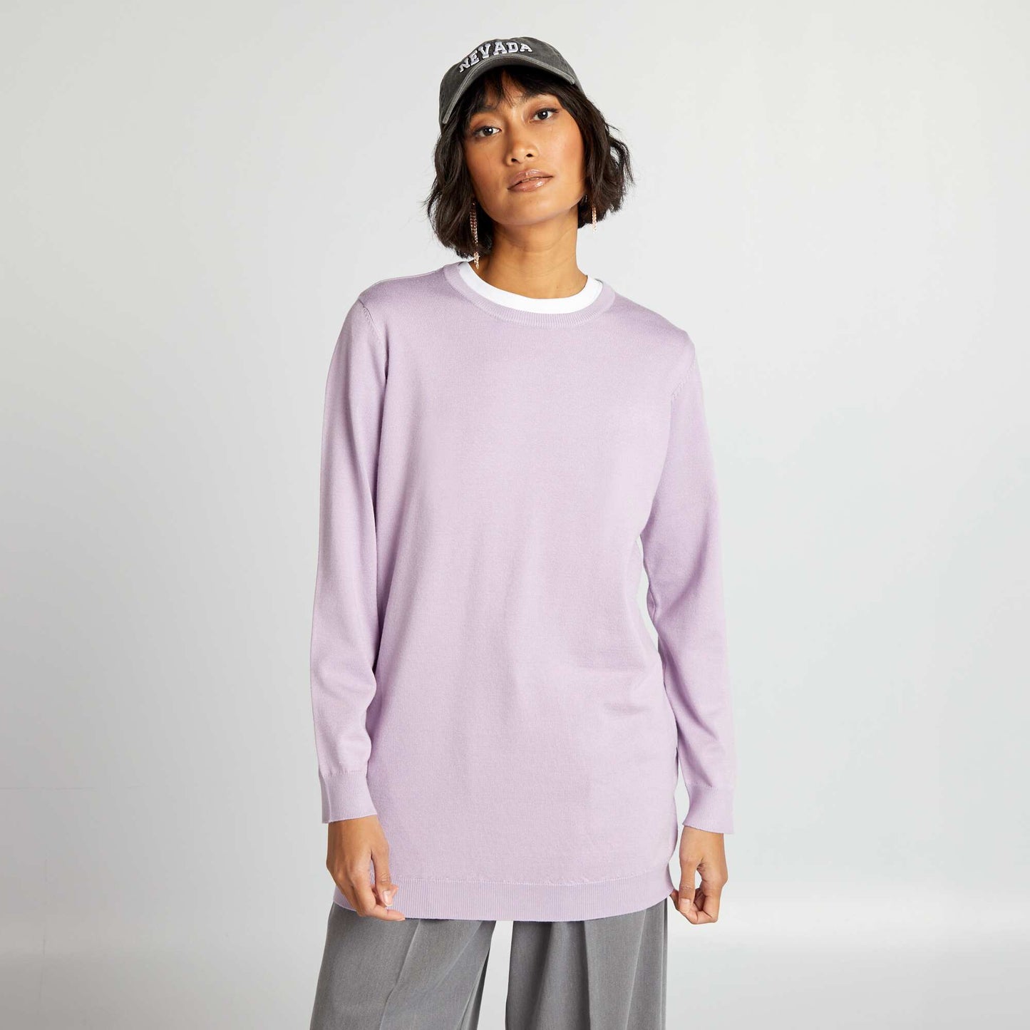 Pull fin coupe longue Violet