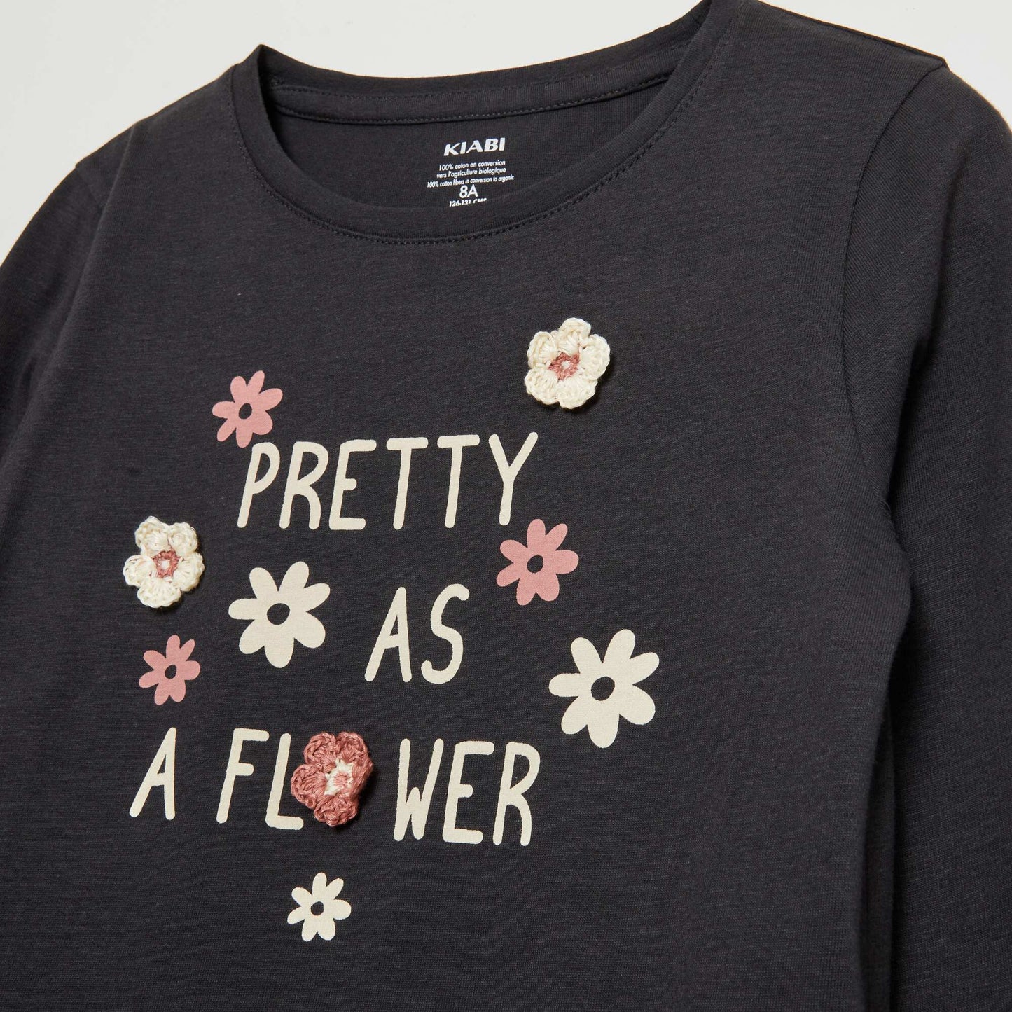 T-shirt en jersey pretty as a flower Noir