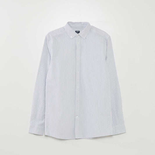 Chemise droite à rayures Blanc/bleu