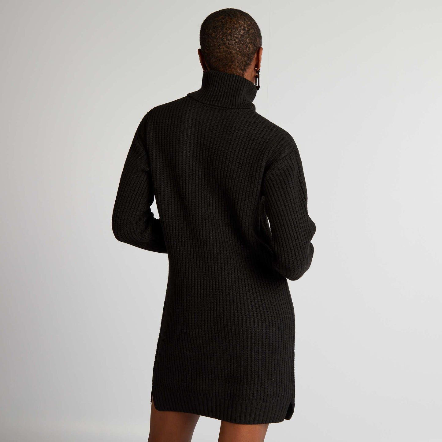 Robe pull en maille épaisse noir