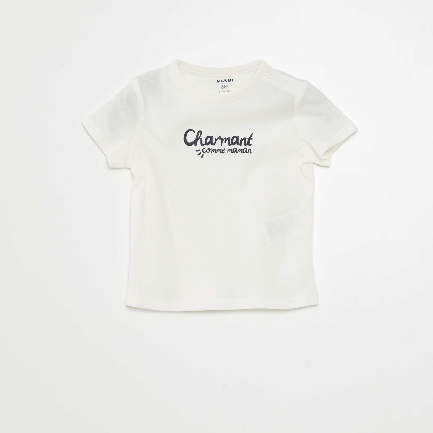 T-shirt manches courtes avec inscription Blanc