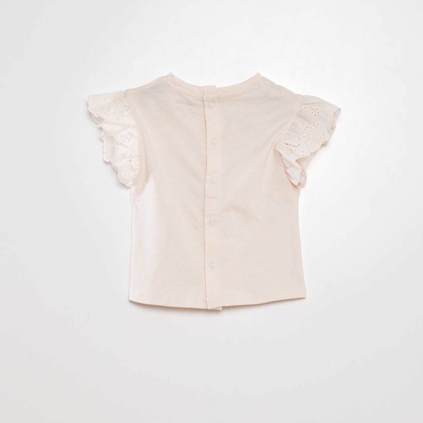 Tee-shirt avec manches broderie anglaise Rose