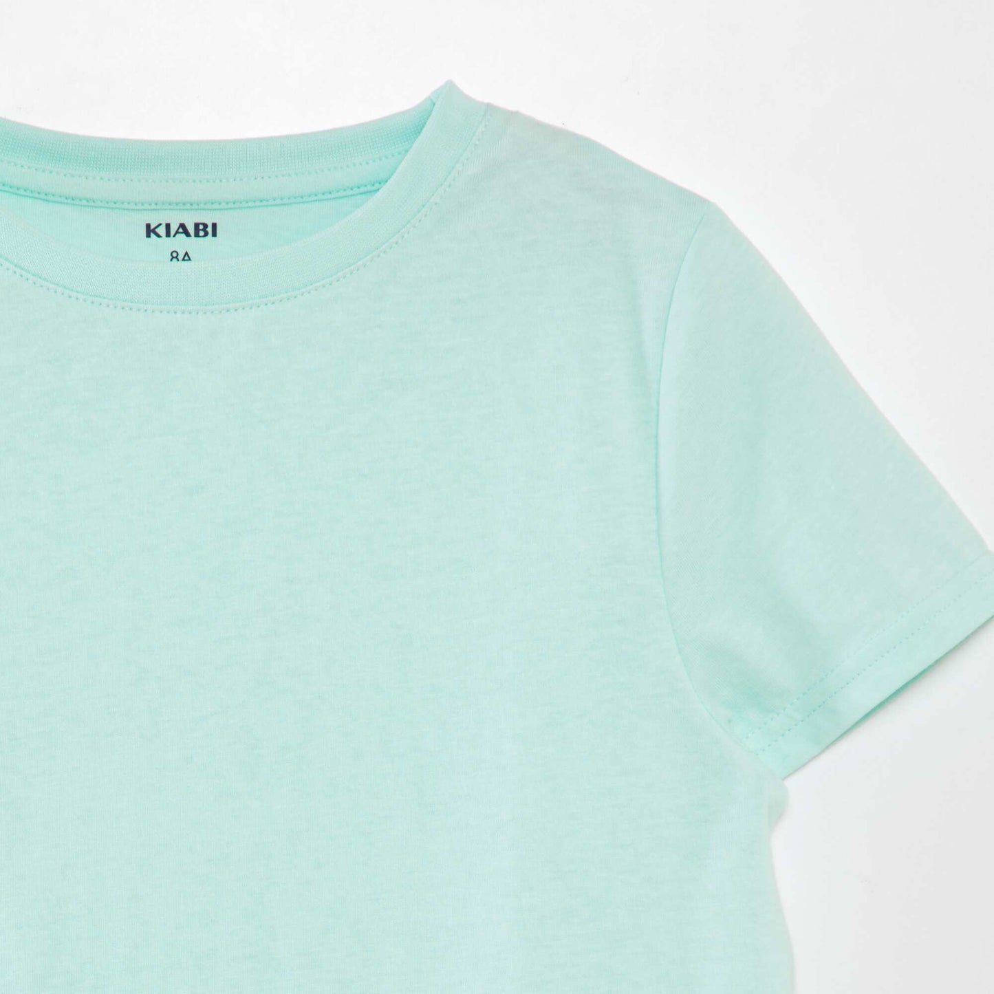 T-shirt uni à col rond Vert