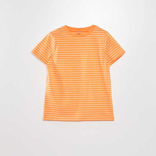 T-shirt rayé Orange