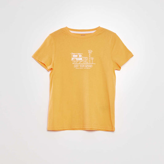 T-shirt à col rond en coton Orange