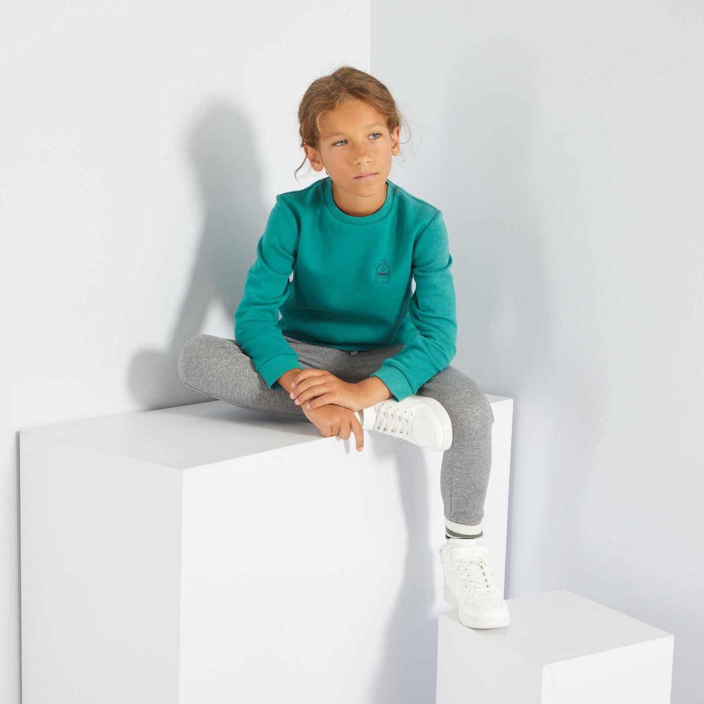 Pantalon de jogging en coton uni - Mixte gris