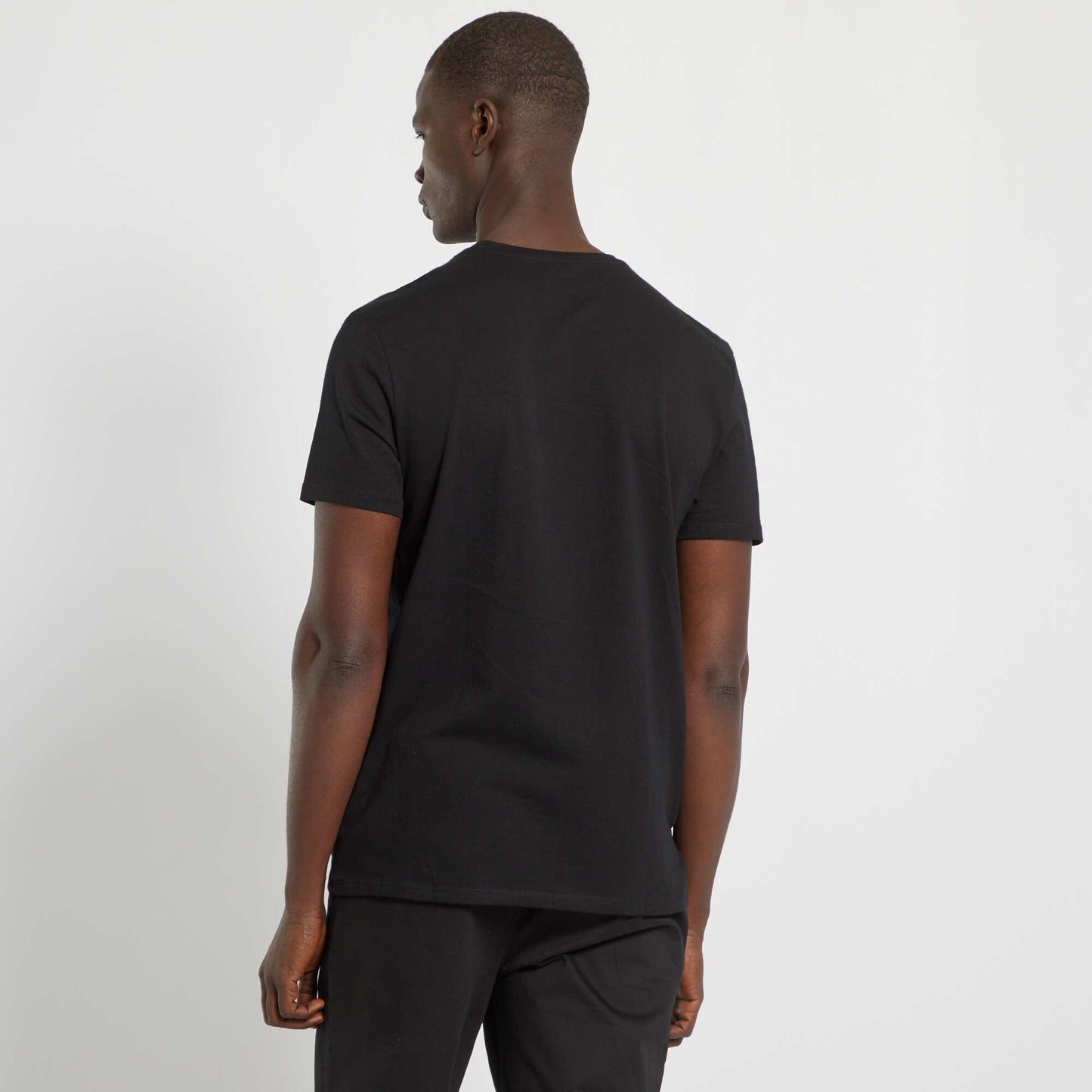 T-shirt droit en jersey uni noir