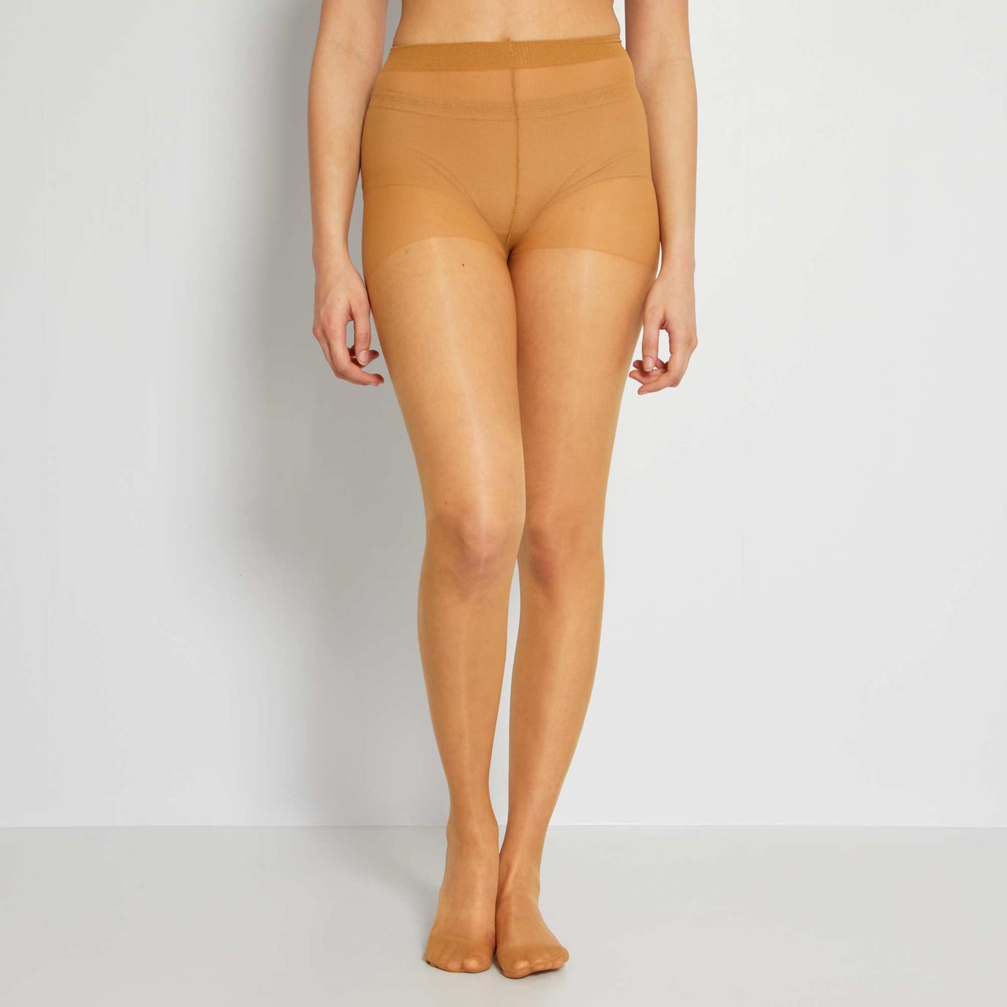 Lot de 2 paires de collants voile 8D beige