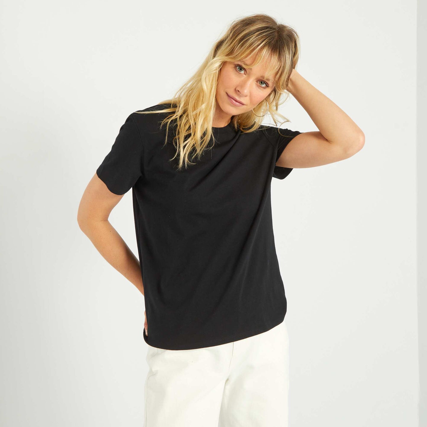 T-shirt uni en jersey noir