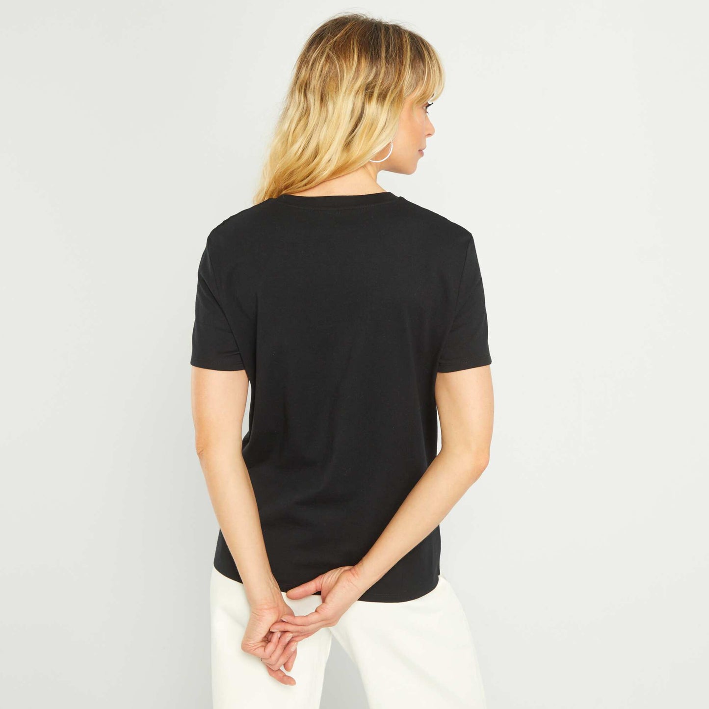 T-shirt uni en jersey noir