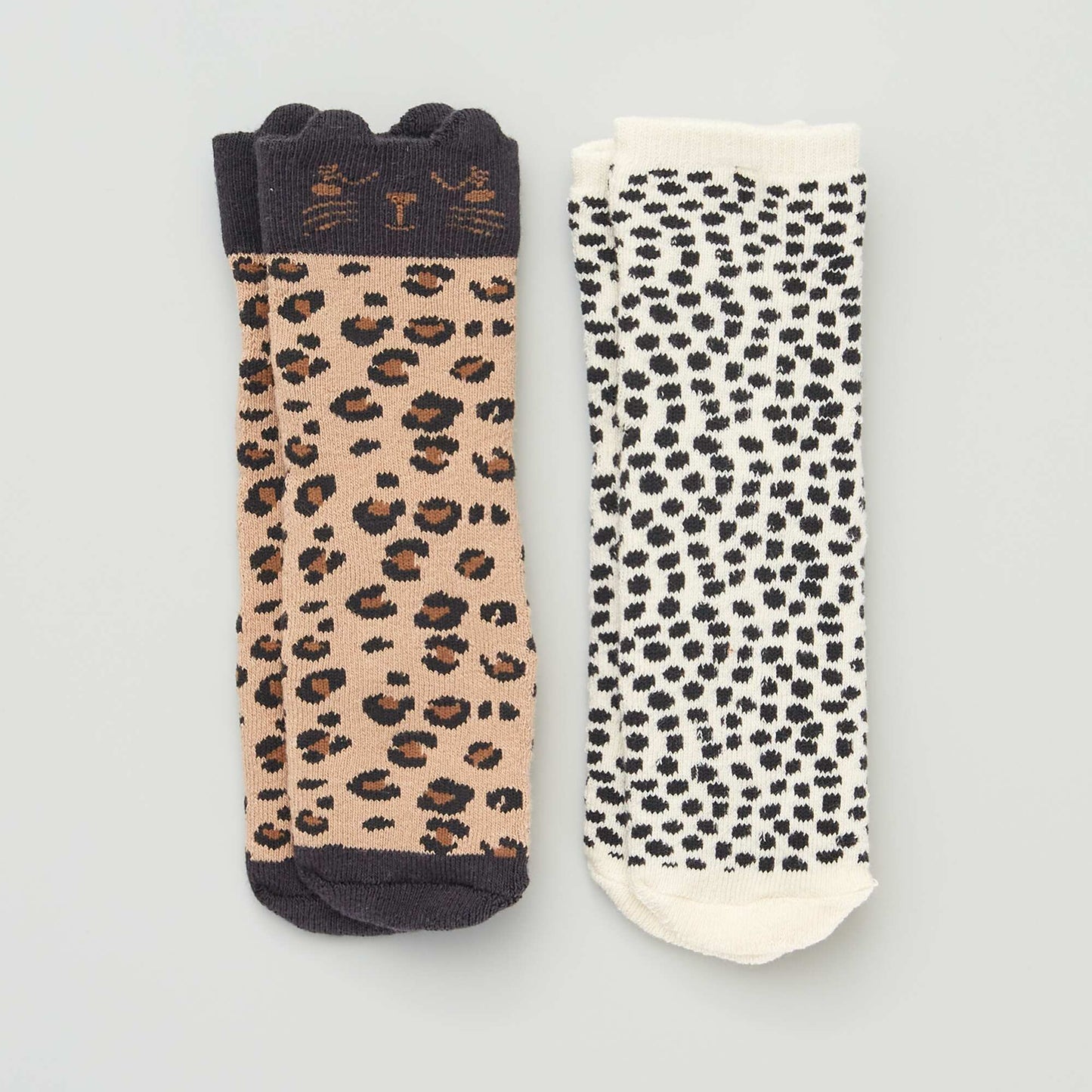 Lot de 2 paires de chaussettes antidérapantes Marron/noir