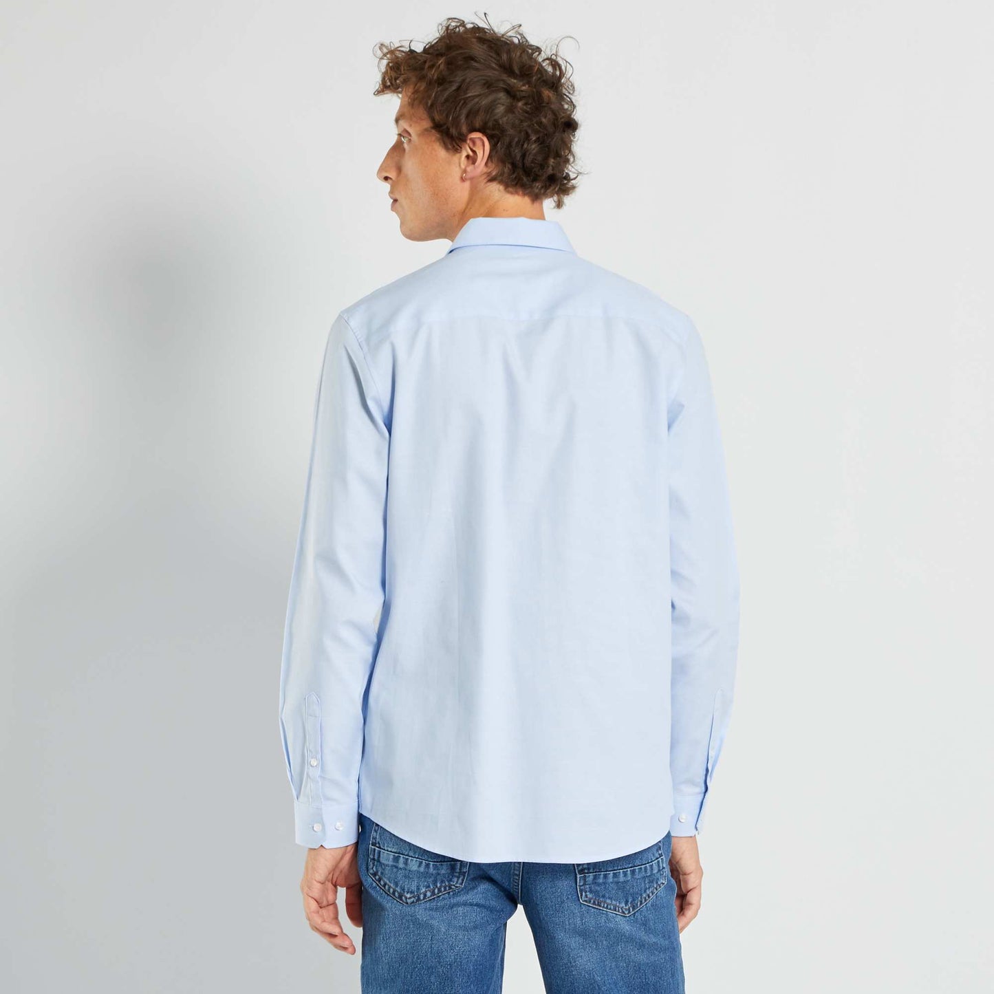 Chemise droite unie bleu ciel