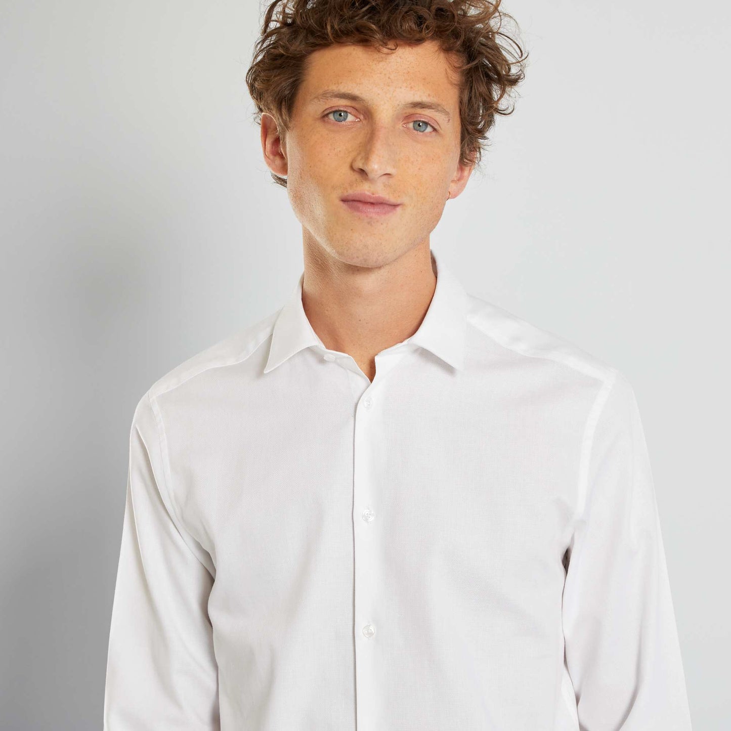 Chemise droite unie blanc