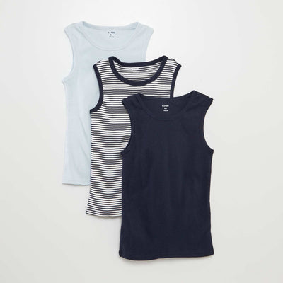 Lot de 3 débardeurs BLEU MARINE