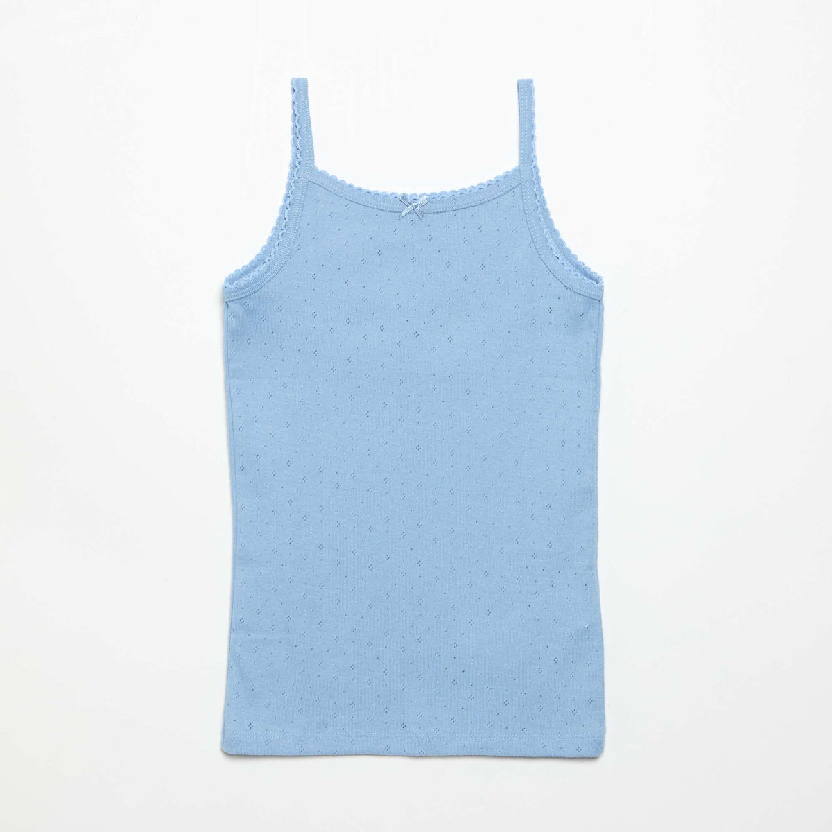 Lot de 3 débardeurs en maille pointelle BLEU