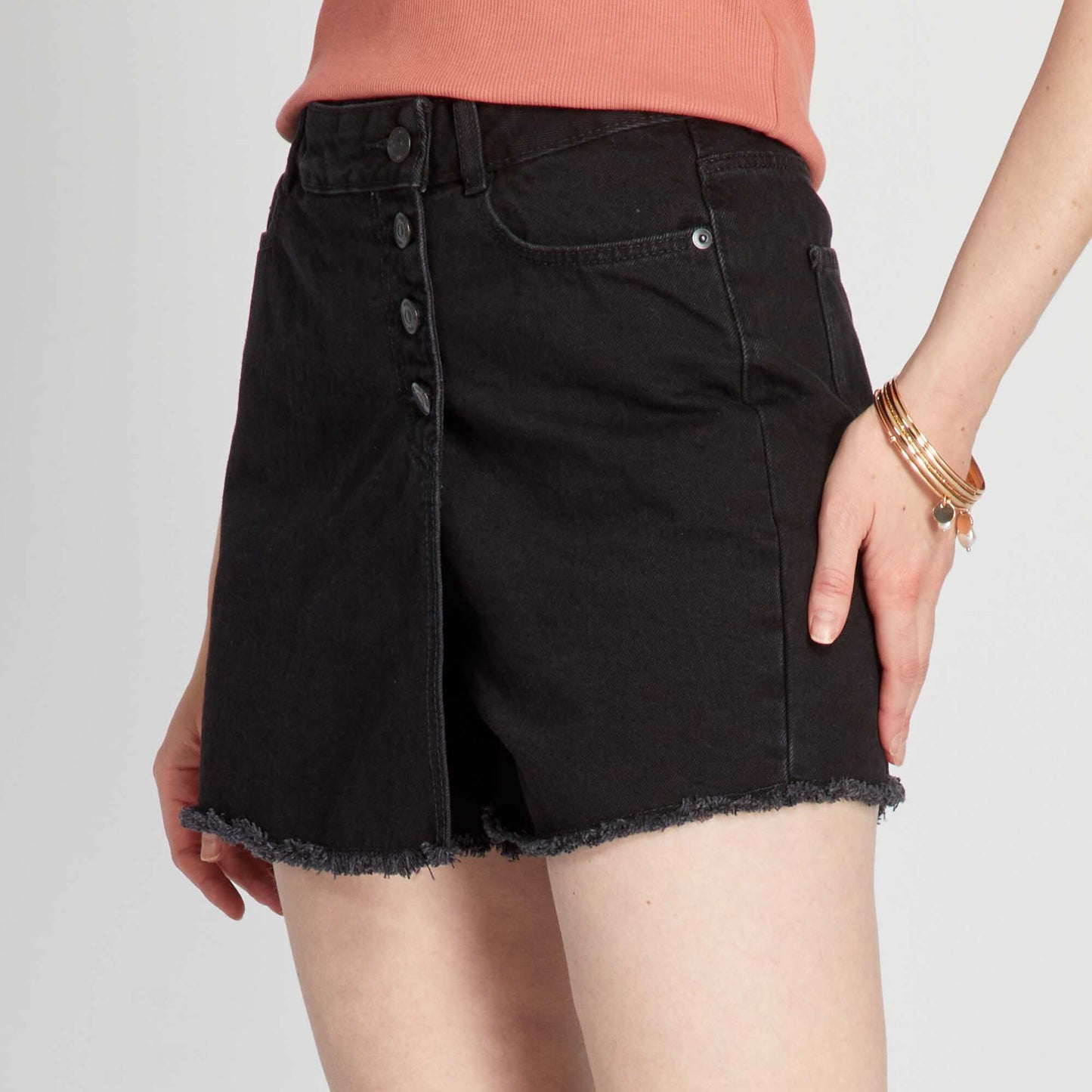 Jupe short en jean Noir