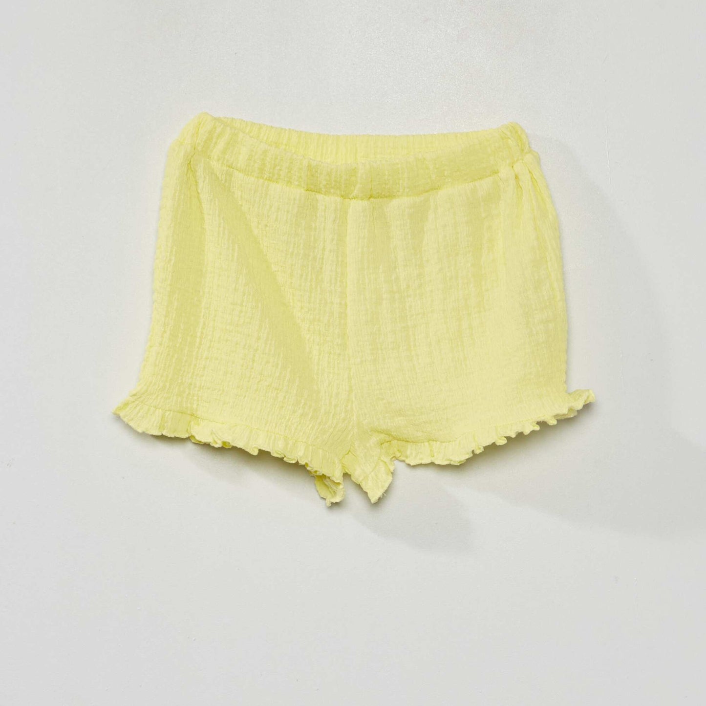 Short en maille smockée Jaune