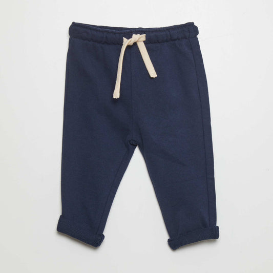 Pantalon jogging en french terry Bleu marine